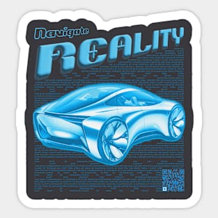 Sci-Fi Car Design: Modern Blueprint Art Sticker